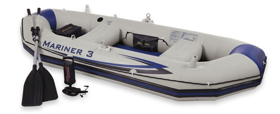 rowing inflatable boat